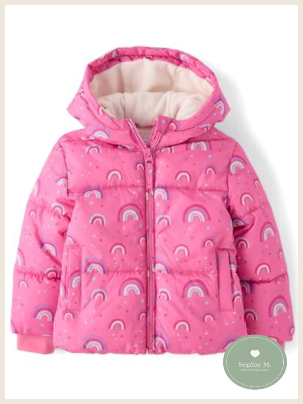 Girls Puffer Jacket Wind Water Resistant Quilted Hooded Coat